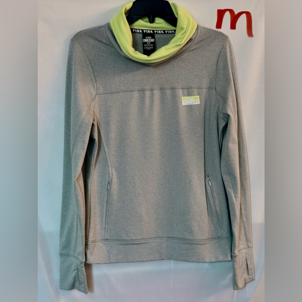 PRE-LOVED / PINK Gray Pullover Hoodie with Lime Lining